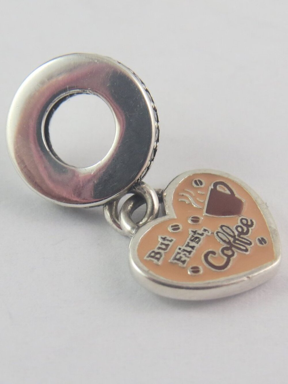 Pandora Coffee Lover Charm – But First Coffee - Sterling Silver Bead (F37)